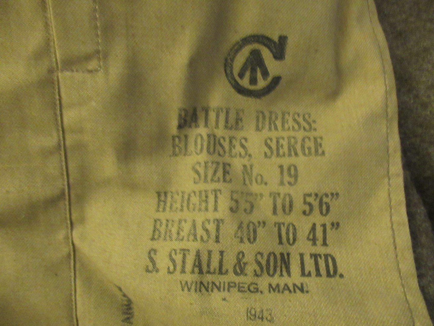 Canadian Battledress dated 1943