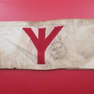 Early SS/SA/HJ medical armband with life rune and stamp